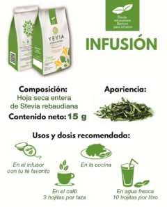 YEVIA HOJAS DE STEVIA NATURAL PARA INFUSIÓN PACK 10 UNIDADES en internet