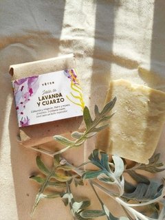 JABÓN VEGETAL ARTESANAL DE LAVANDA Y CUARZO 100 g - comprar online