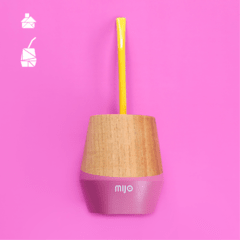MATE DE MADERA NATURAL COLOR ROSA
