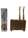 KIT CUIDADO DENTAL DE PAREJA PASTA DENTÍFRICA SUDANTA CON 2 CEPILLOS MERAKI Y POSA CEPILLOS MADERA