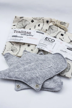 TOALLITAS DE TELA REUTILIZABLES 2 UNIDADES EN BOLSA DE TELA - comprar online