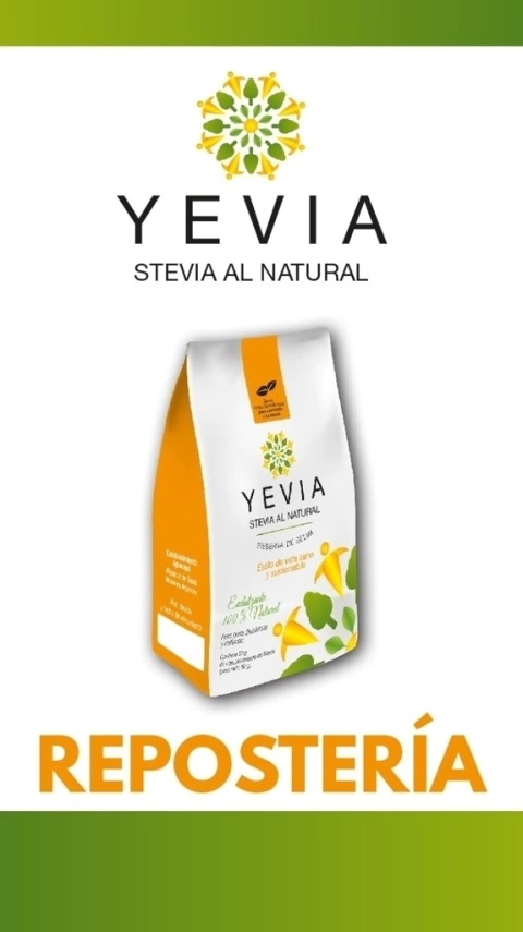YEVIA HOJAS DE STEVIA NATURAL EN POLVO PARA REPOSTERÍA 50 gr