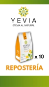 YEVIA HOJAS DE STEVIA NATURAL EN POLVO PARA REPOSTERÍA 50 GR PACK 10 UNIDADES