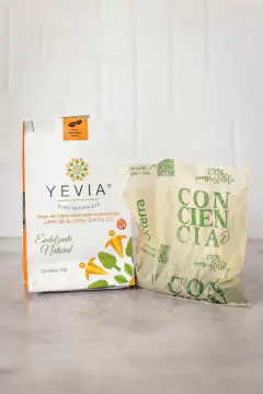 Imagen de YEVIA HOJAS DE STEVIA NATURAL EN POLVO PARA REPOSTERÍA 50 GR PACK 10 UNIDADES