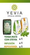 KIT YEVIA YERBA MATE CON STEVIA 500 gr + STEVIA EN HOJAS SECAS INFUSION 15 gr + STEVIA EN POLVO REPOSTERÍA 50 gr