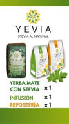 KIT YEVIA YERBA MATE CON STEVIA 500 gr + STEVIA EN HOJAS SECAS INFUSION 15 gr + STEVIA EN POLVO REPOSTERÍA 50 gr