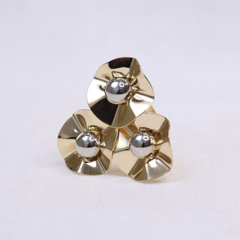 ANEL TRÊS CIRCULOS DOURADO E RÓDIO - comprar online