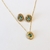 CONJUNTO METAL OVAL CRISTAL VERDE na internet