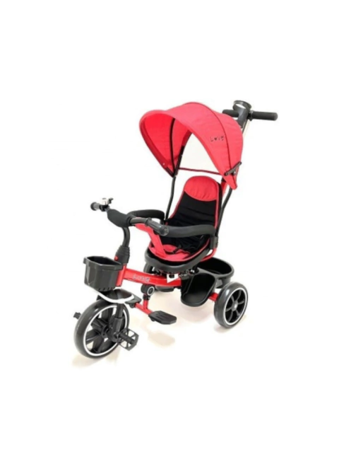 Triciclo Love con capota y giro 360° rojo