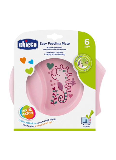 Plato Easy Feeding Rosa Chicco 6M+