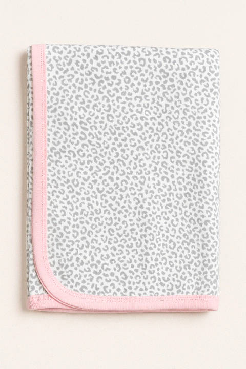Manta Bebe doble algodon animal print gris - comprar online