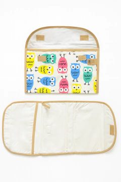 set neceser más cambiador lechuzas multicolor lona en internet