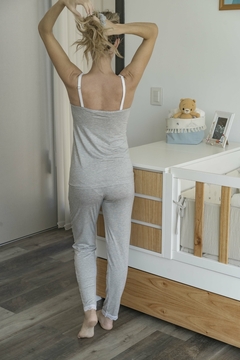 SET HINDA Bata manga larga GRIS COMPLETO 5 prendas - tienda online