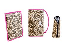Trio Animal print borde fucsia