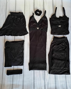 SET HINDA negro completo 5 prendas