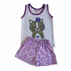 Pijama Remera Y Short Gatito
