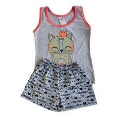 Pijama Remera Y Short Gatito - comprar online