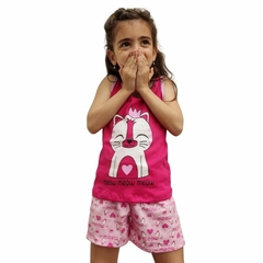 Pijama Remera Y Short Gatito