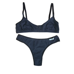 Conjunto juvenil de corpiño y colaless de Algodón y Lycra