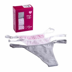 Pack X 3 Bombachas Colaless Regulables Estampadas - tienda online