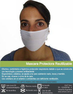 Barbijo Antibacterial Ergonómico de tela lavable - comprar online