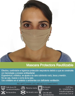 Barbijo Antibacterial Ergonómico de tela lavable - Rio Mejor
