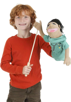 Títere de médico cirujano Melissa & Doug Cyrus "Cy" Wren, es un títere de mano fácil de manipular en internet