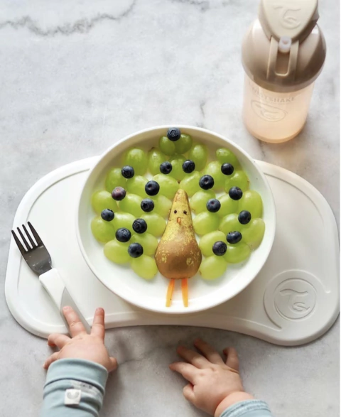 Plato Twistshake blanco con tapa