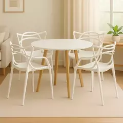 Mesa Escandinava Redonda + 4 sillas Master - comprar online
