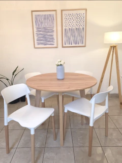 Combo Mesa Paraíso redonda + 4 Sillas Milan