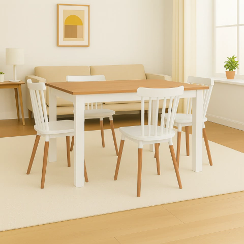 Mesa Paraíso combinada + 4 sillas Windsor - comprar online