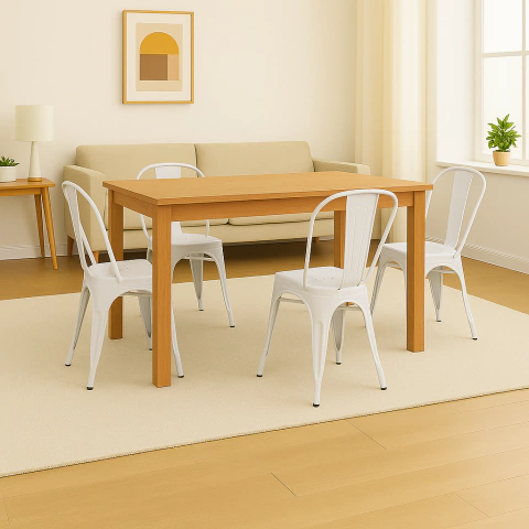 Mesa Full Paraíso + 4 sillas Tolix - comprar online