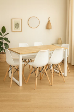 Mesa Industrial + 6 sillas Eames - comprar online