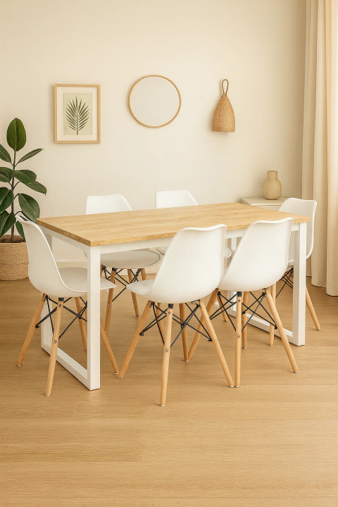 Mesa Industrial + 6 sillas Eames - comprar online