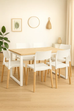 Mesa Industrial + 6 sillas Milan - comprar online