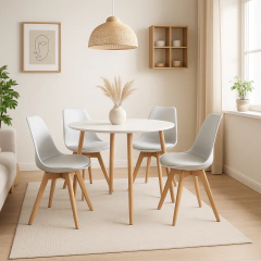 Mesa Nordica redonda + 4 sillas Tulip - comprar online