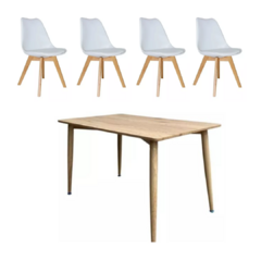 Mesa Paris 140x80 + 4 sillas Tulip