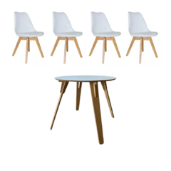 Mesa redonda smart + 4 sillas tulip
