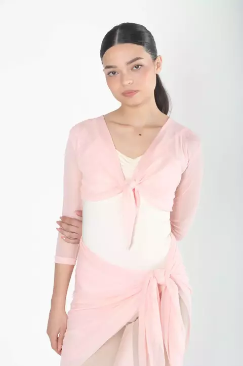 Conjunto "Crystal Rosa Ballet" Saquito + Pollerin - comprar online
