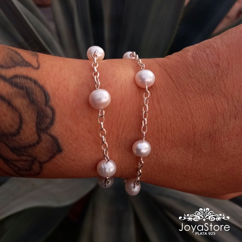 COLLAR PULSERA DE PERLA NATURAL