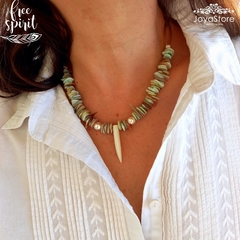 COLLAR DE NACAR Y CUERO - comprar online