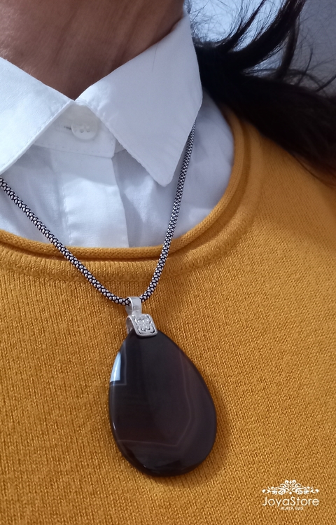 DIJE GOTA DE PIEDRA AGATA