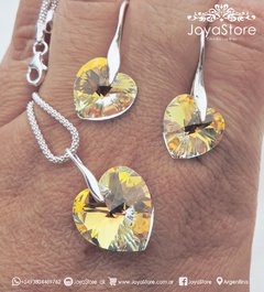 Imagen de Conjunto Dije y Aros Corazón 14 mm SW