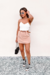 Shorts Saia Feminino em Alfaiataria com Cinto Caramelo