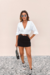 Shorts Saia Feminino em Alfaiataria com Cinto Caramelo - loja online
