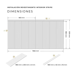 Revestimiento Interior Stripe Blanco Pintable en internet