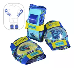 Set Proteccion Infantil Codera Rodillera Muñecas Dinosaurios