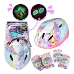 Set Protección Unicornio Casco + Rodillera + Codera Bipo