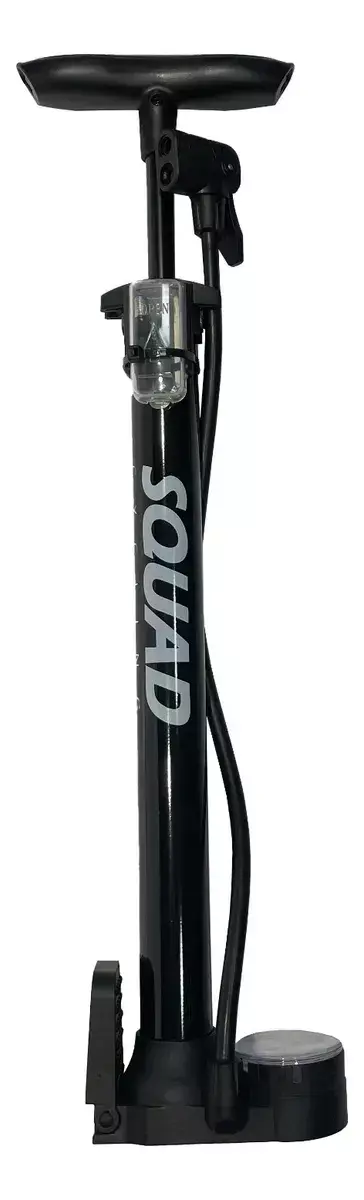 Inflador De Pie Bicicleta Squad Manometro Aluminio Squ004