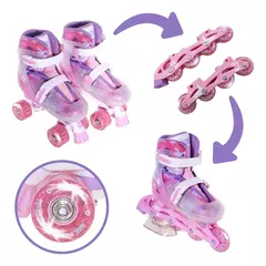 Patin Roller Bases Intercambiables Con Luces Talle Regulable